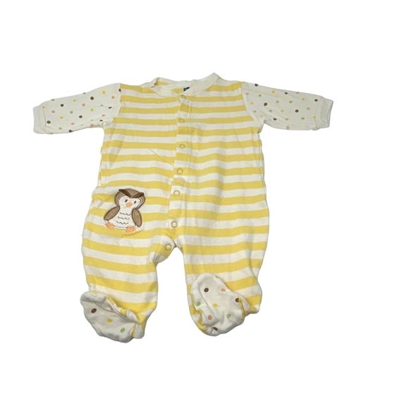 Baby Girl's - 3 Sleepers in Yellow, White with Black Designs - Size 0-3 M & 3‎ M - Picture 4 of 8